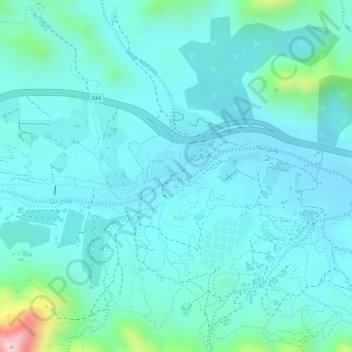 Topografisk kort Wadi Hatta - Hub, højde, terræn