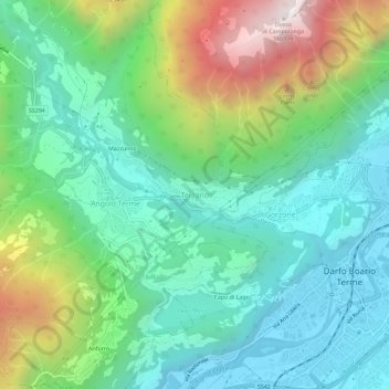 Topografisk kort Terzano, højde, terræn