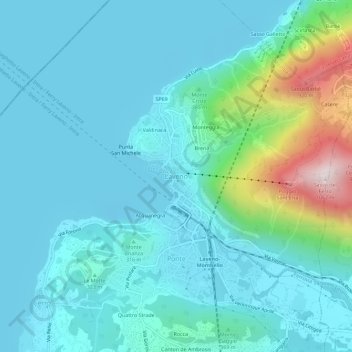 Topografisk kort Laveno, højde, terræn