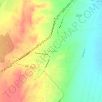 Topografisk kort El Borbollón, højde, terræn