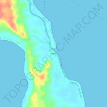 Topografisk kort Katiet, højde, terræn
