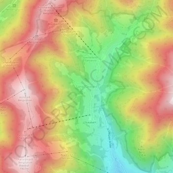 Topografisk kort Sankt Oswald, højde, terræn