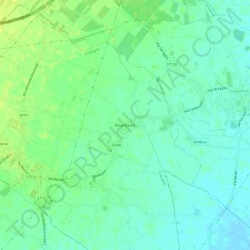 Topografisk kort Roverbasso, højde, terræn