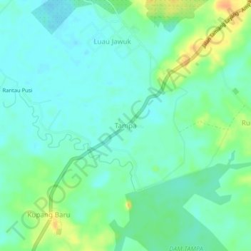 Topografisk kort Tampa, højde, terræn