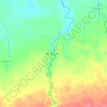 Topografisk kort Balai Kasih, højde, terræn