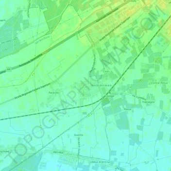 Topografisk kort Locara, højde, terræn