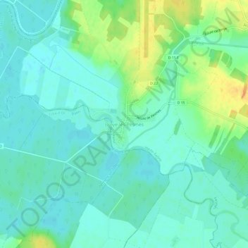 Topografisk kort Broye-lès-Pesmes, højde, terræn