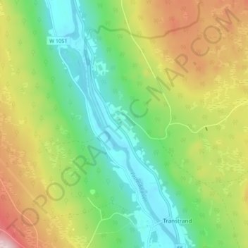 Topografisk kort Berga, højde, terræn