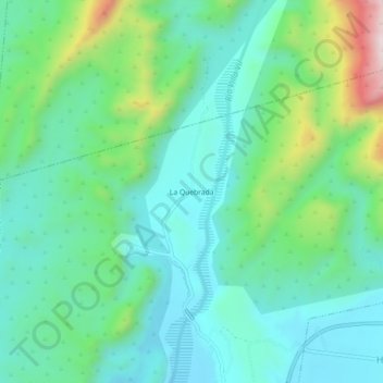 Topografisk kort La Quebrada, højde, terræn