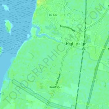 Topografisk kort Alstone, højde, terræn