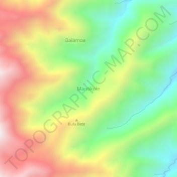 Topografisk kort Mantikole, højde, terræn