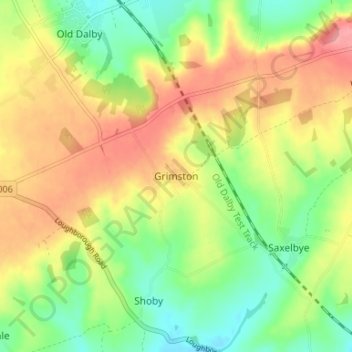 Topografisk kort Grimston, højde, terræn