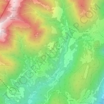 Topografisk kort Fescoggia, højde, terræn