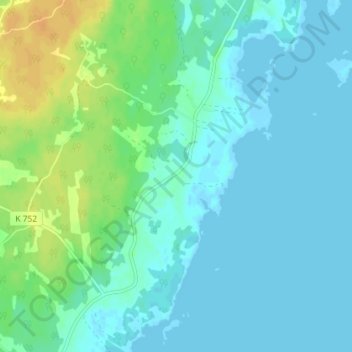 Topografisk kort Svanhalla, højde, terræn