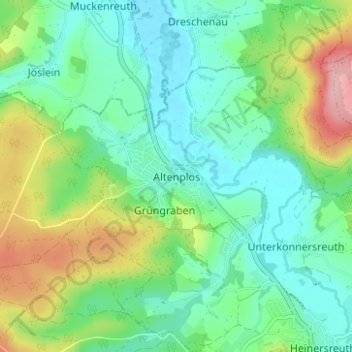 Topografisk kort Altenplos, højde, terræn