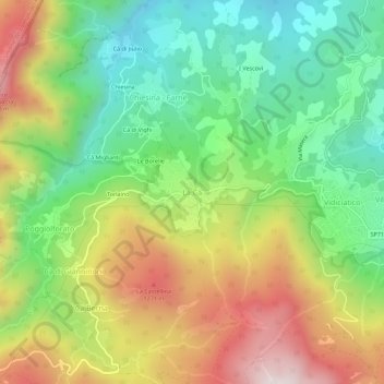 Topografisk kort La Cà, højde, terræn
