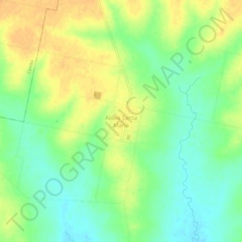 Topografisk kort Aldea Santa María, højde, terræn