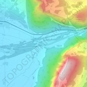 Topografisk kort information;Ganda, højde, terræn