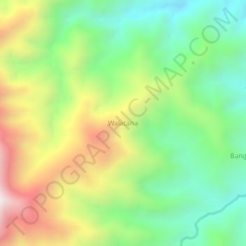 Topografisk kort Walatana, højde, terræn