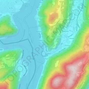 Topografisk kort Torraccia, højde, terræn