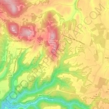 Topografisk kort San Valentino, højde, terræn