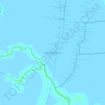 Topografisk kort Kalanganyar, højde, terræn