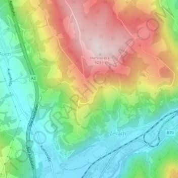Topografisk kort Vorderwölch, højde, terræn