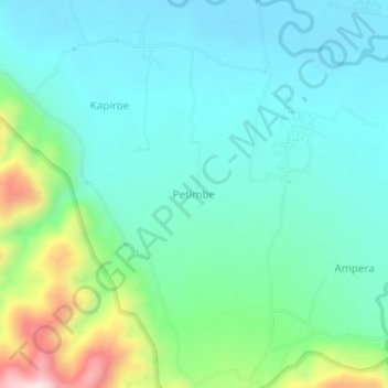 Topografisk kort Petimbe, højde, terræn