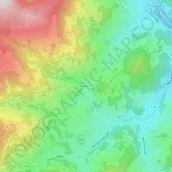 Topografisk kort Remomont, højde, terræn