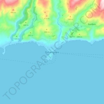 Topografisk kort Paleochora, højde, terræn