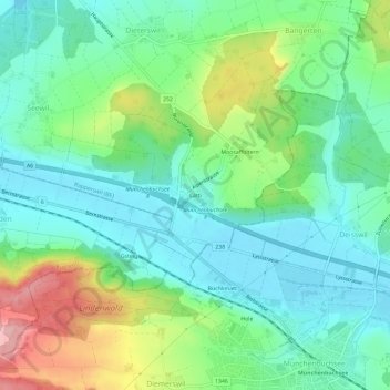 Topografisk kort Lätti, højde, terræn