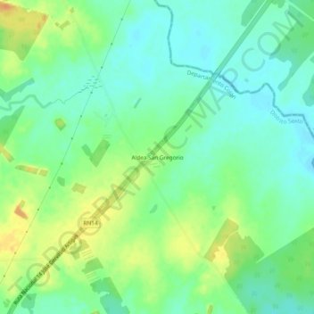 Topografisk kort Aldea San Gregorio, højde, terræn