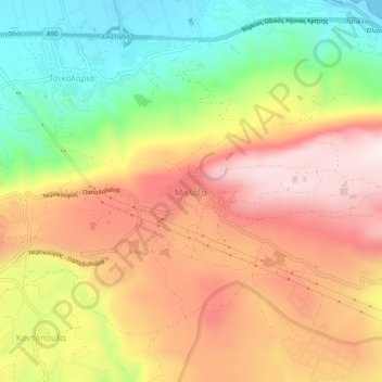 Topografisk kort Malaxa, højde, terræn