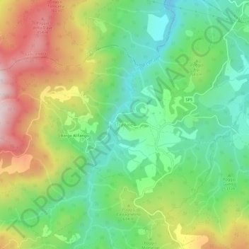 Topografisk kort Travale, højde, terræn