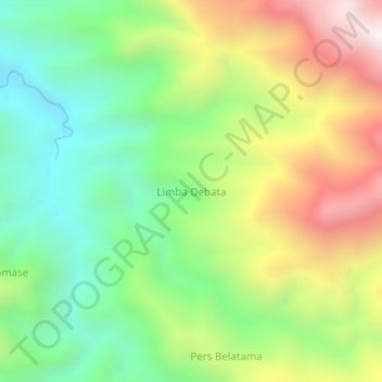 Topografisk kort Limba Debata, højde, terræn