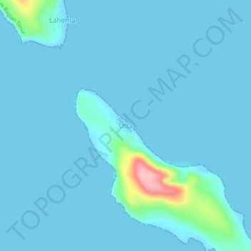 Topografisk kort Utta, højde, terræn