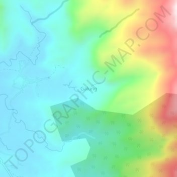 Topografisk kort Galung, højde, terræn
