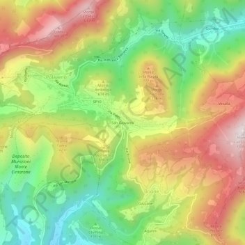 Topografisk kort San Giovanni, højde, terræn