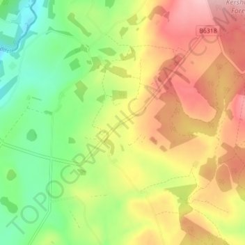 Topografisk kort Catlowdy, højde, terræn