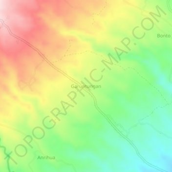 Topografisk kort Garuntungan, højde, terræn