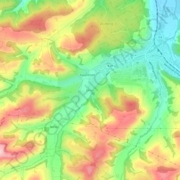 Topografisk kort Eimatt, højde, terræn