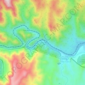 Topografisk kort Casa Bamba, højde, terræn