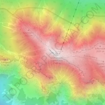 Topografisk kort Dobratsch, højde, terræn