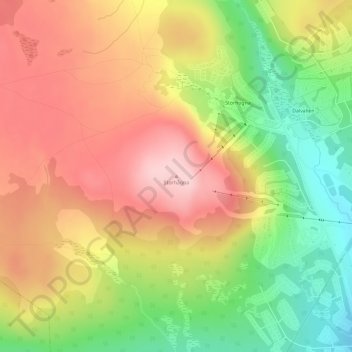 Topografisk kort Storhågna, højde, terræn
