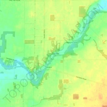 Topografisk kort Sleepy Hollow, højde, terræn