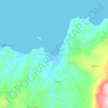 Topografisk kort Almirida, højde, terræn