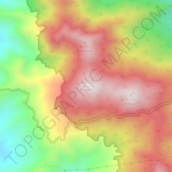 Topografisk kort Tede, højde, terræn