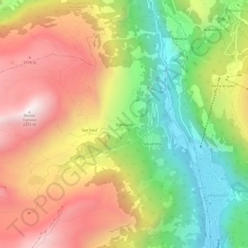 Topografisk kort Starleggia, højde, terræn