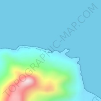 Topografisk kort Nangka, højde, terræn