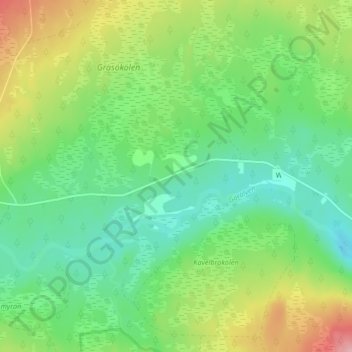 Topografisk kort Gräsheden, højde, terræn